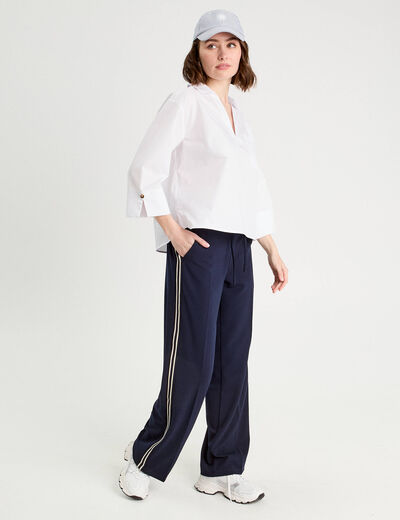 Blouse manches 3/4 blanc femme