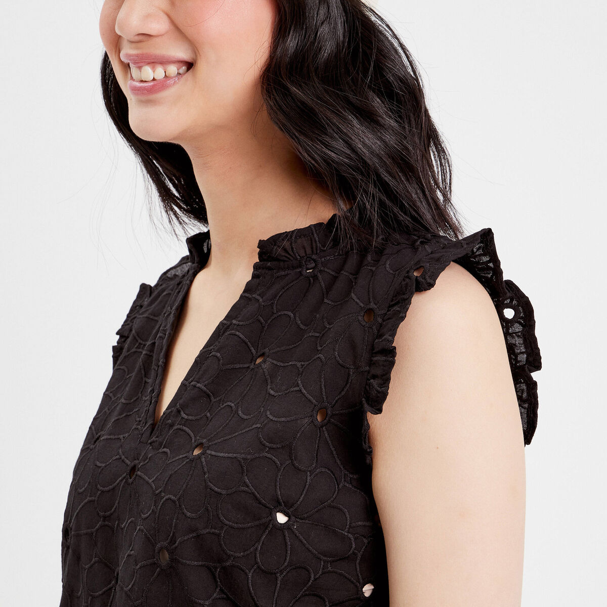 Blouse sans manches noir femme