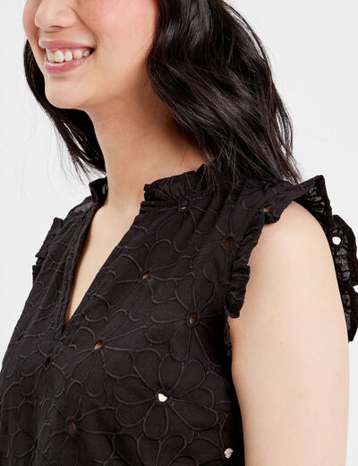 Blouse sans manches noir femme