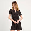 Robe droite broderie noir femme