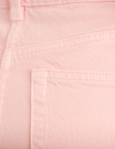 Jean wide leg taille haute rose clair femme