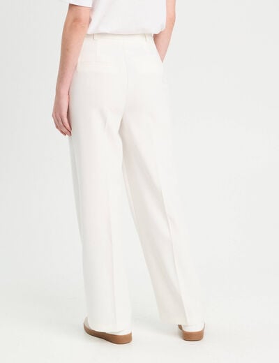Pantalon city large ecru femme