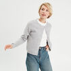 Gilet boutonné manches longues gris foncé femme