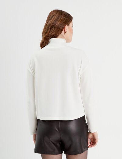 T-shirt détails bijoux ecru femme