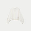 Gilet col v manches longues ecru femme