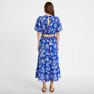 Robe &eacute;vas&eacute;e col v bleu roi femme
