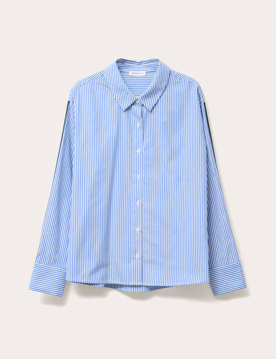 Chemise manches longues bleu femme