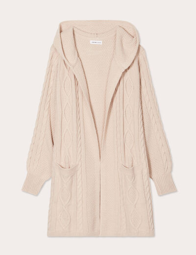 Gilet manches longues beige femme