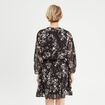 Robe évasée manches 3/4 noir femme