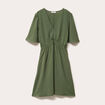 Robe évasée taille élastiquée vert kaki femme