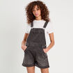 Salopette short en jean denim noir femme