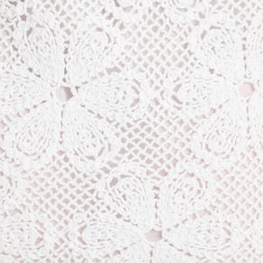Jupe évasée effet macramé blanc femme