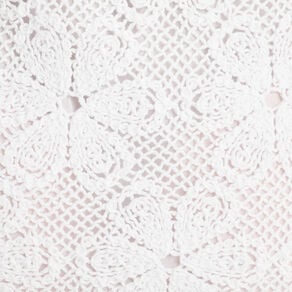 jupe evasee effet macrame blanc femme Jupe évasée effet macramé blanc femme