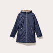Parka &agrave; capuche r&eacute;versible bleu marine femme