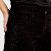 Jean wide leg taille basse strass noir femme