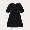 Robe évasée brodée noir femme