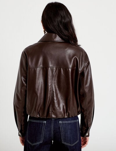 Bomber oversize marron fonc&eacute; femme