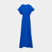 Robe longue portefeuille bleu electrique femme