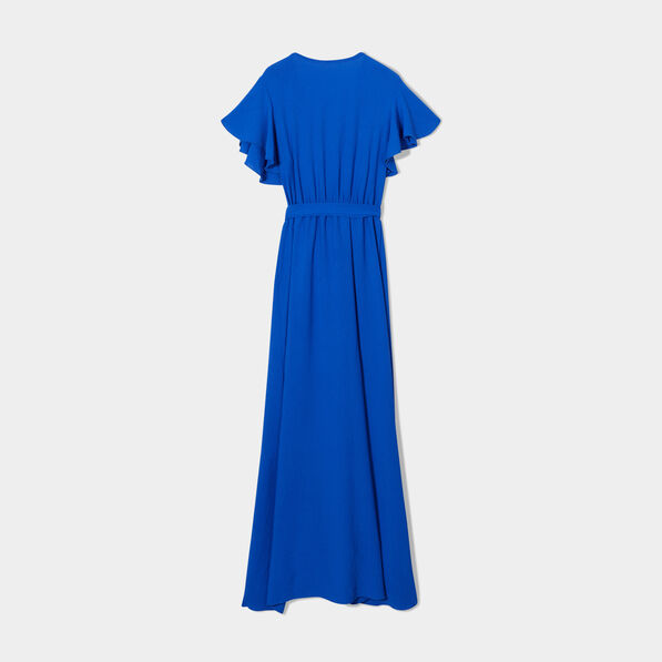 robe longue portefeuille bleu electrique femme Robe longue portefeuille bleu electrique femme