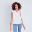 Blouse sans manches blanc femme