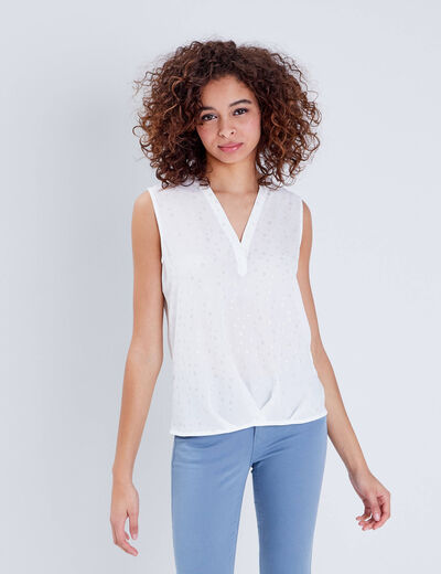 Blouse sans manches blanc femme