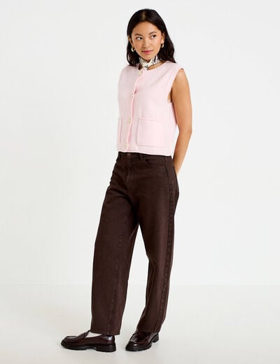 Gilet sans manches rose clair femme