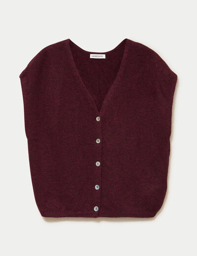 Gilet sans manches bordeaux femme
