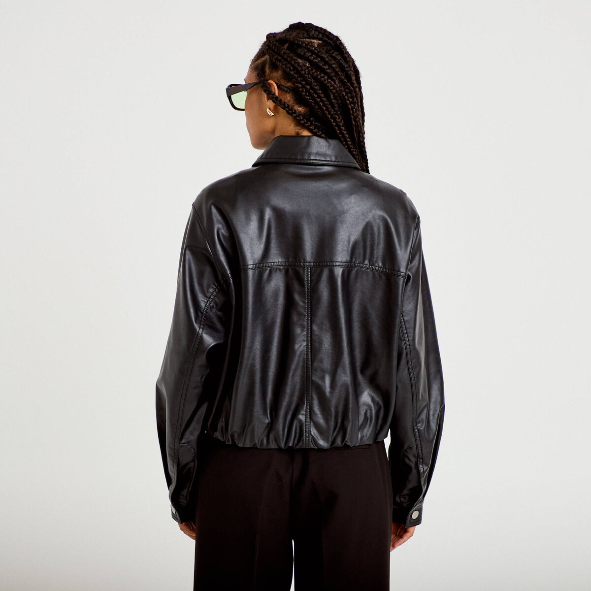 Bomber oversize noir femme