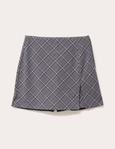 Jupe-short évasée gris femme