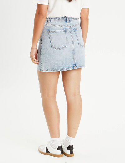 Jupe trapèze en jean denim double stone femme