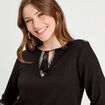 Blouse manches longues noir femme