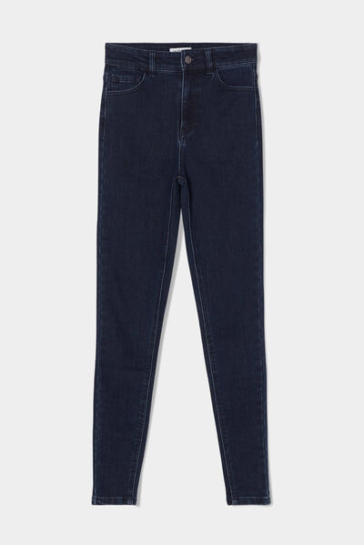 Jeans skinny intérieur gratté chaud denim brut femme