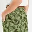 Jupe chino droite ceintur&eacute;e vert femme