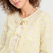 Blouse nouée manches longues blanc femme