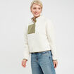 Sweat effet polaire ecru femme