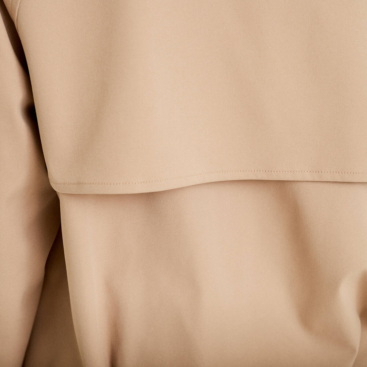 Trench droit manches longues beige femme