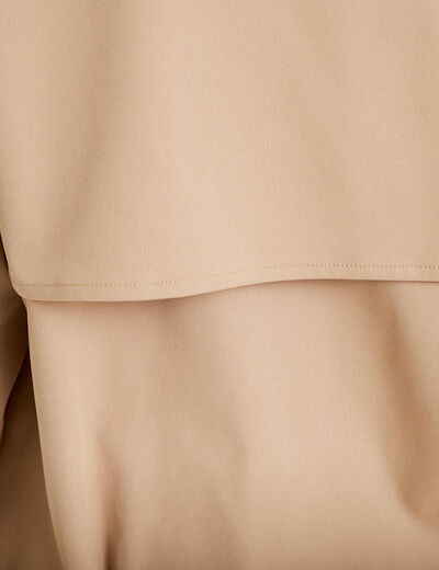 Trench droit manches longues beige femme