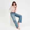 T-shirt manches 3/4 rose pastel femme