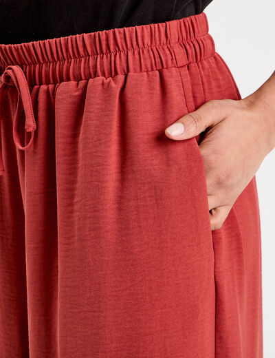 Pantalon large fluide vieux rose femme
