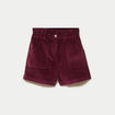 Short large en velours bordeaux femme