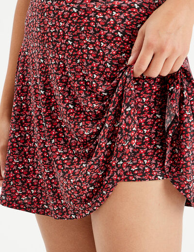 Jupe short droite noir femme