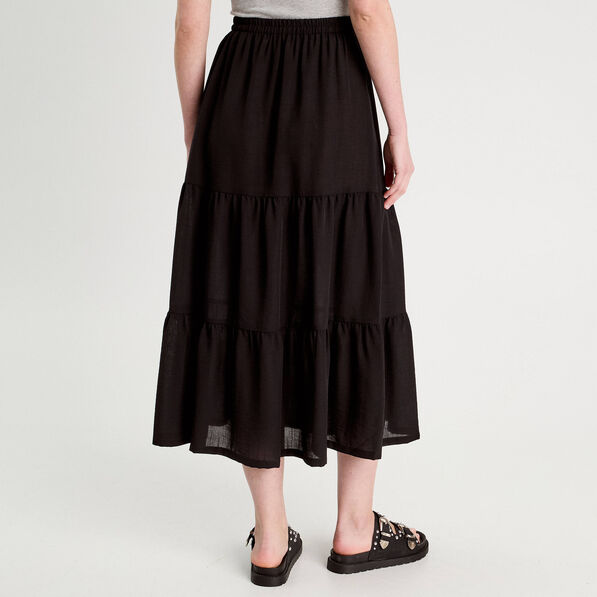 jupe evasee longue noir femme Jupe évasée longue noir femme