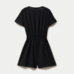 Combinaison col v manches courtes noir femme