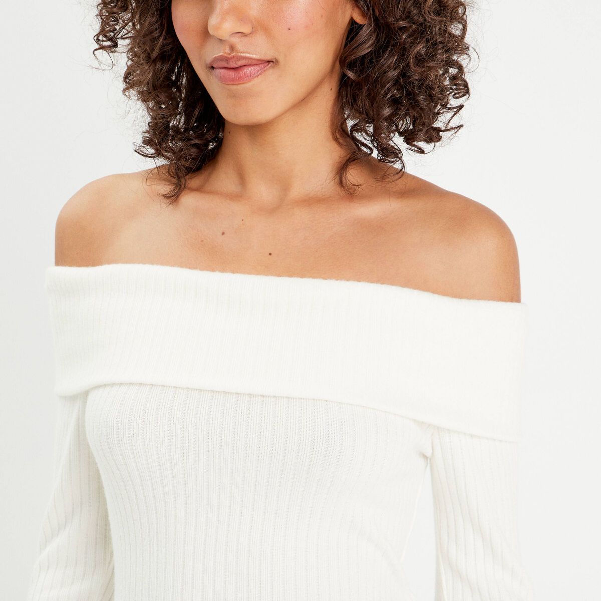 T-shirt manches longues ecru femme