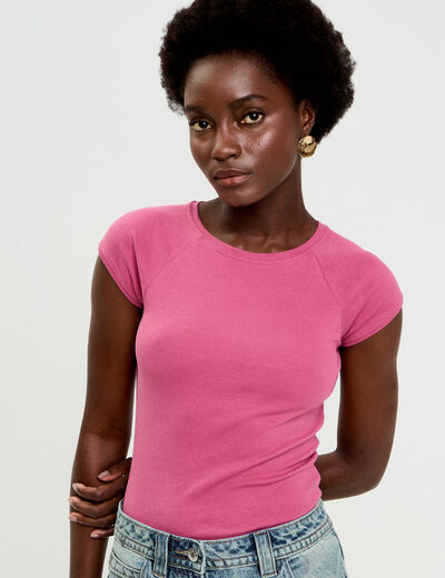 T-shirt manches courtes vieux rose femme