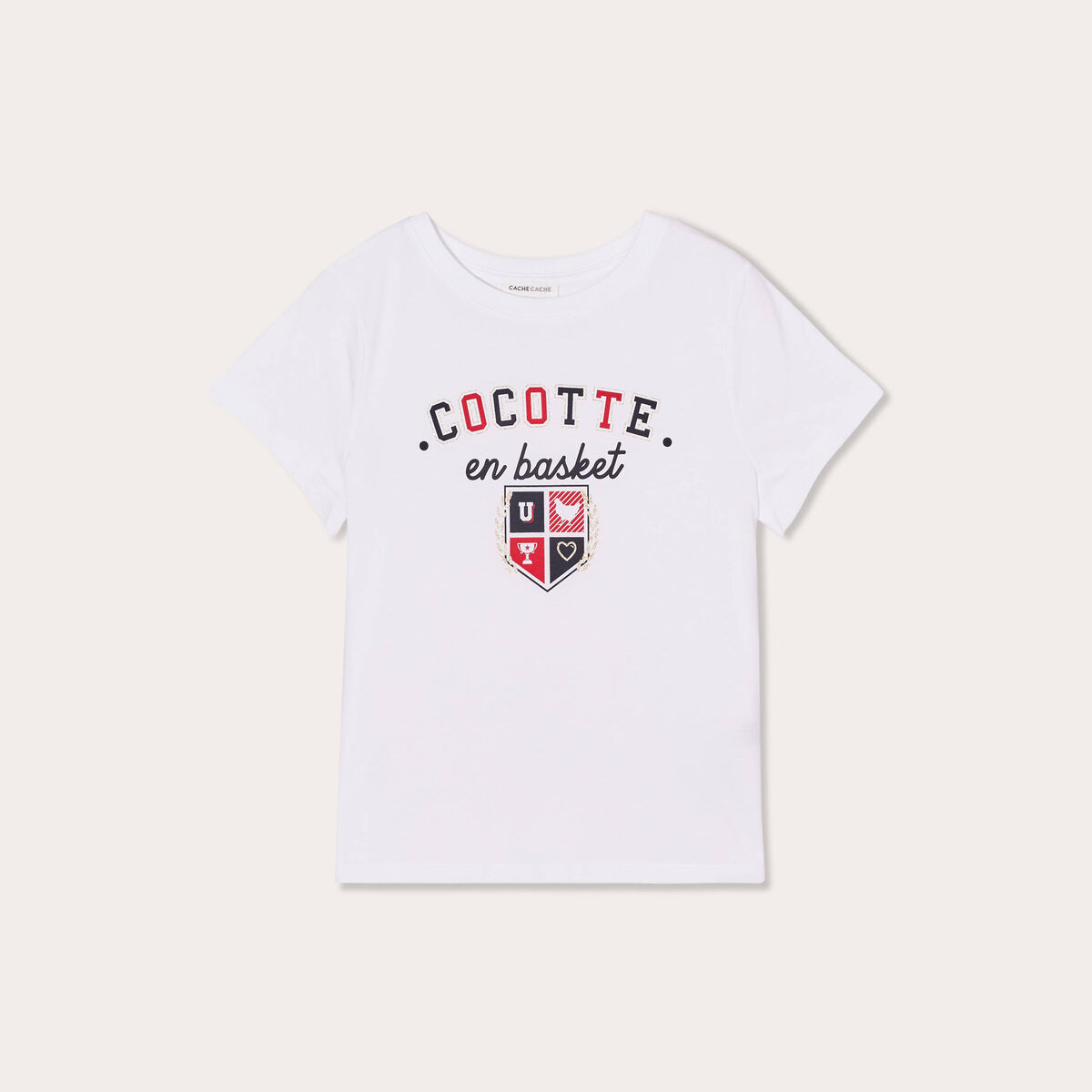 T-shirt manches courtes blanc femme