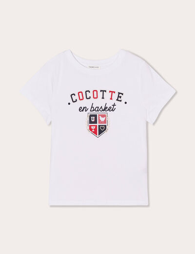 T-shirt manches courtes blanc femme