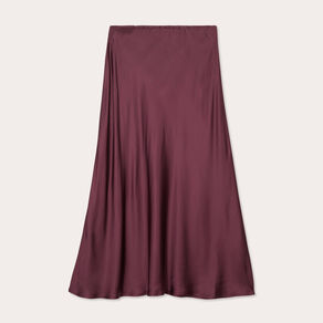 jupe midi droite effet satin prune femme Jupe midi droite effet satin prune femme
