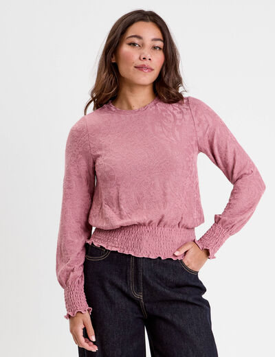 Blouse manches longues vieux rose femme