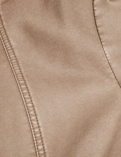 Veste ajustée simili cuir sable femme